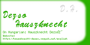 dezso hauszknecht business card